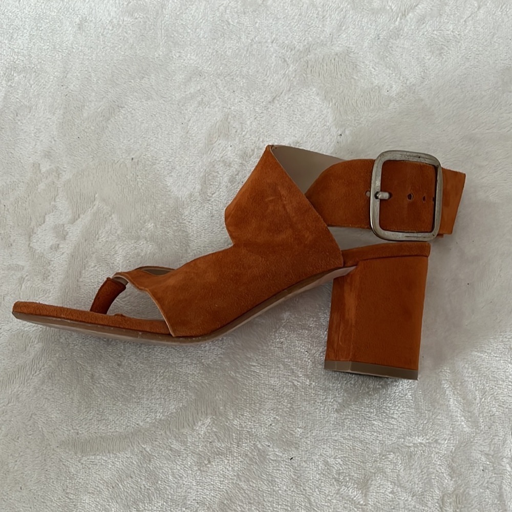 ZARA Faux Suede Leather High Heel Sandals With Buckle Wraparound Strap Tan 6US - Picture 6 of 11